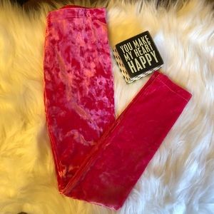 H&M Girls Hot Pink Velvet Leggings